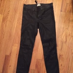 H&M LEATHER PANTS BLACK